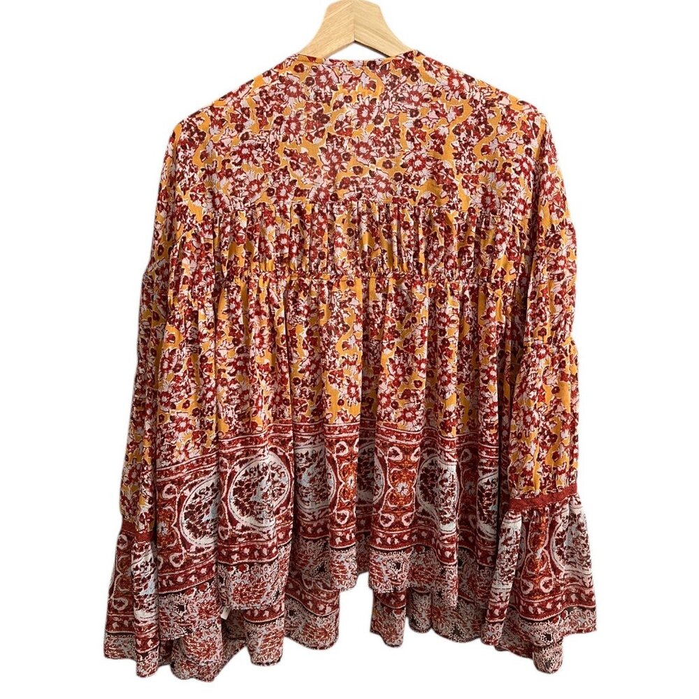 Free People Red and Yellow Floral Blouse - Picture 3 of 9